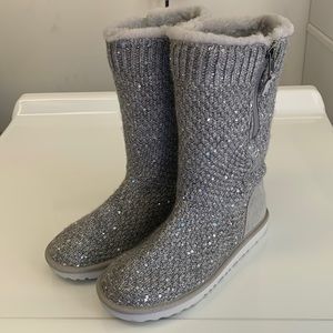 Ugg Gray Knit Sequin Boot